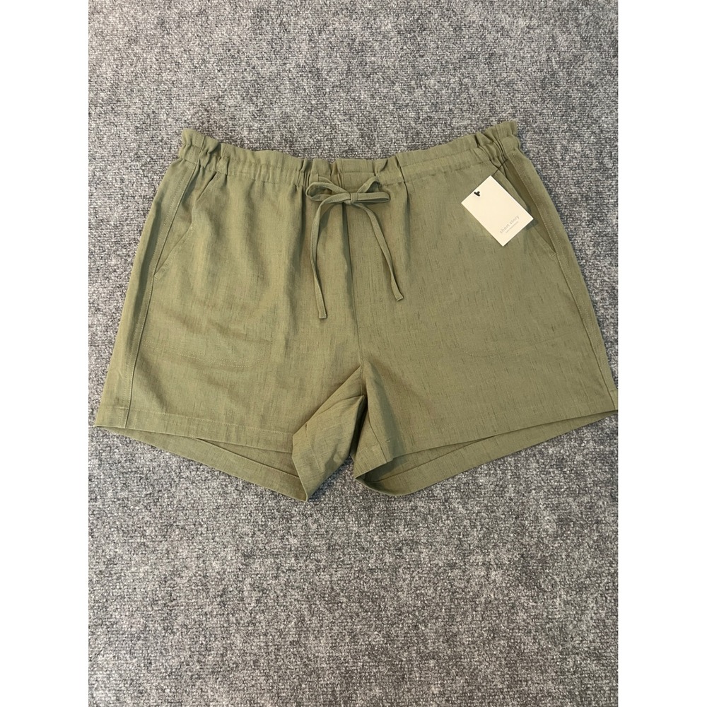 Minimalist Summer Pull\-On Tie Waist Shorts Liverpool Los Angeles XL Olive